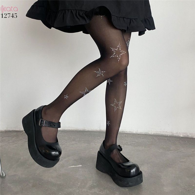 Quần tất lolita mùa hè trong suốt đính sao,quần trong mỏng phong cách Nhật Bản nữ 12745