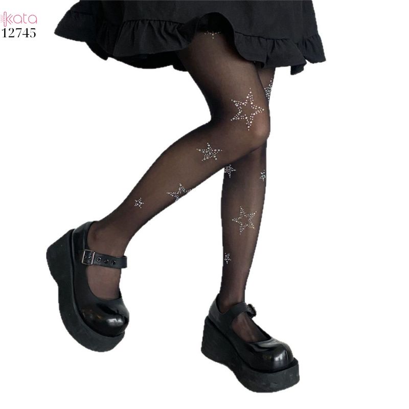 Quần tất lolita mùa hè trong suốt đính sao,quần trong mỏng phong cách Nhật Bản nữ 12745