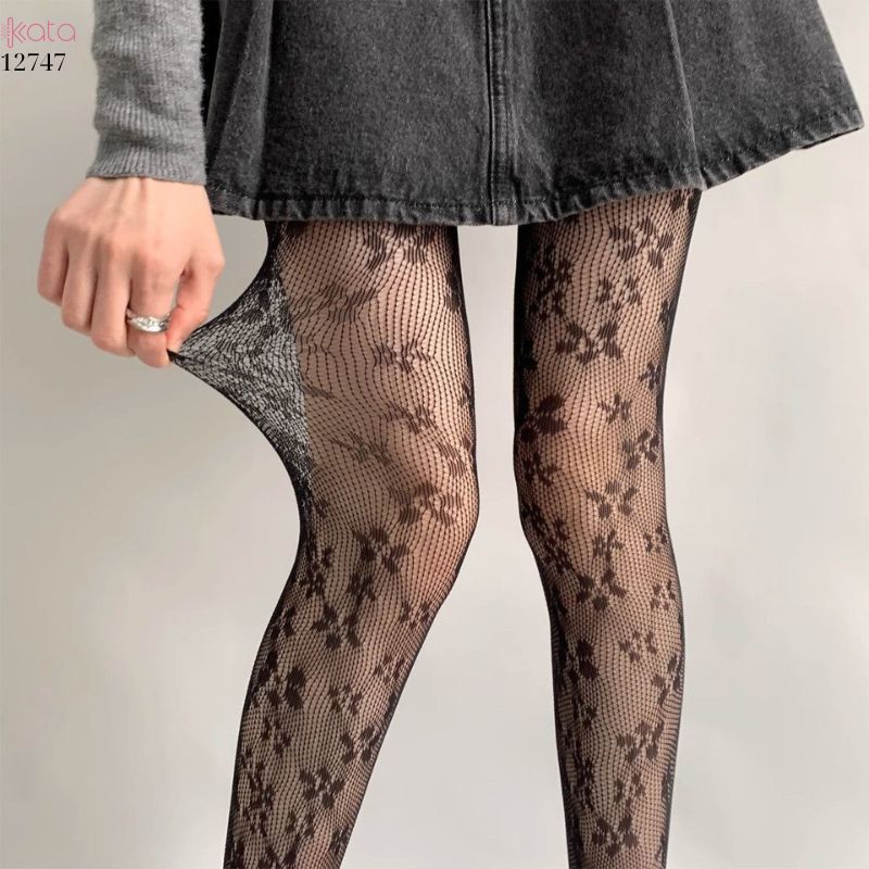 Quần tất ren hoa lolita mùa hè,quần tất mỏng che khuyết điểm,phối cùng giày bốt 12747