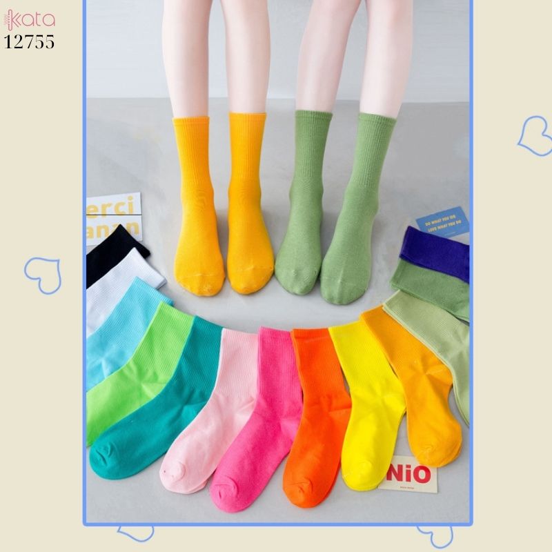 Tất vớ thể thao đồng phục mùa hè,tất bông mềm mịn thấm hút mồ hôi 12755