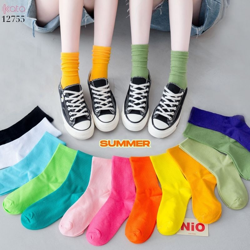 Tất vớ thể thao đồng phục mùa hè,tất bông mềm mịn thấm hút mồ hôi 12755