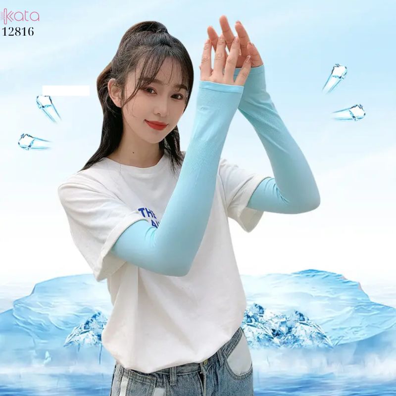 Tay áo chống nắng màu trơn nam nữ ,chống tia cực tím,vải lụa băng mát mùa hè12816