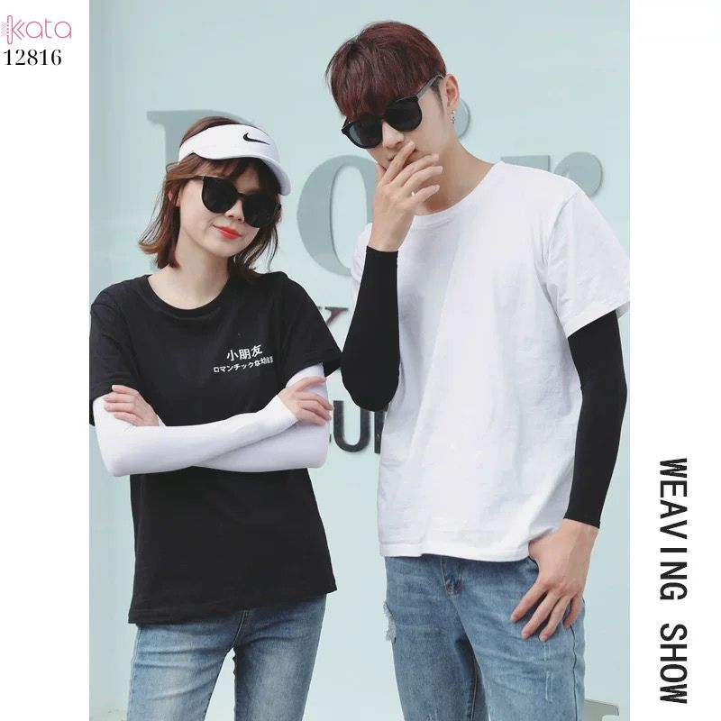 Tay áo chống nắng màu trơn nam nữ ,chống tia cực tím,vải lụa băng mát mùa hè12816
