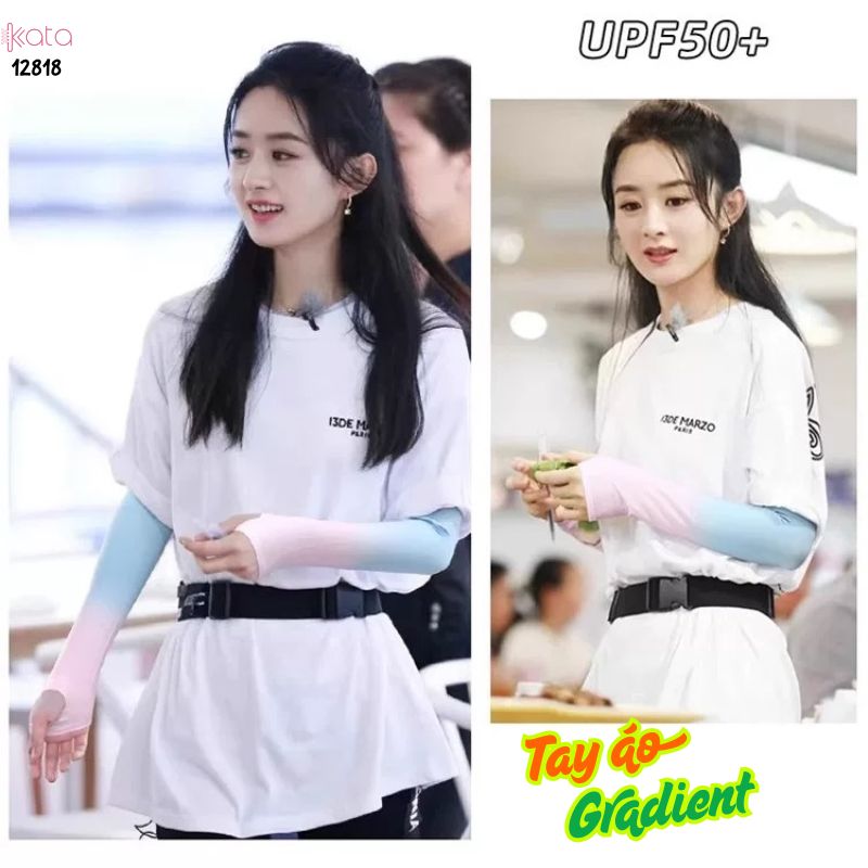Tay áo chống nắng bảo vệ tia cực tím Nam Nữ ,vải lụa băng mềm mịn mát lạnh thoải mái 12818