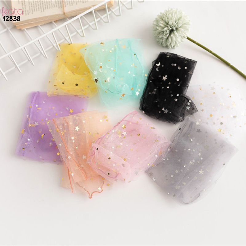 Tất lưới trong suốt mùa hè,vớ ngôi sao sequinned giữa bắp chân nữ 12838