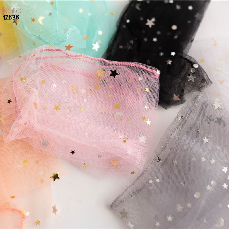 Tất lưới trong suốt mùa hè,vớ ngôi sao sequinned giữa bắp chân nữ 12838