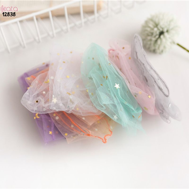 Tất lưới trong suốt mùa hè,vớ ngôi sao sequinned giữa bắp chân nữ 12838
