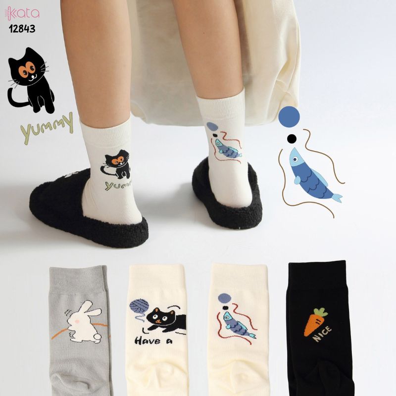 Tất hoạt hình phong cách Hàn Quốc ,vớ nữ giữa bắp chân 12843