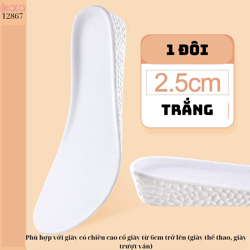 Đế lót giày tăng chiều cao,lót hấp thụ sốc đàn hồi ,thoáng khí thấm hút mồ hôi Nam Nữ 12866
