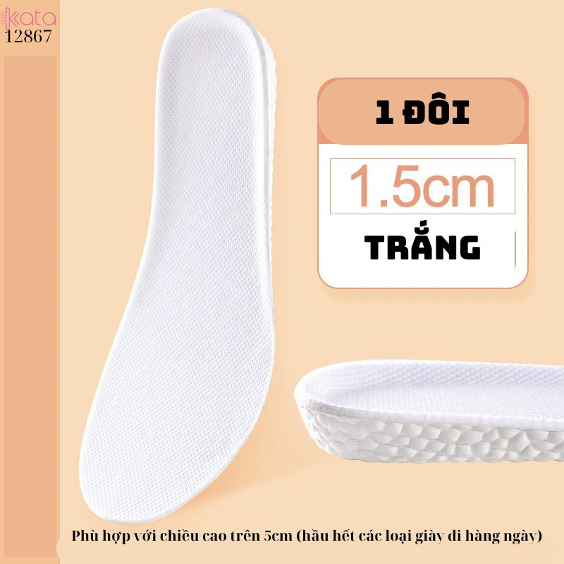 Đế lót giày tăng chiều cao,lót hấp thụ sốc đàn hồi ,thoáng khí thấm hút mồ hôi Nam Nữ 12866