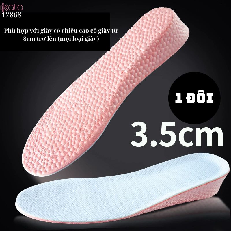 Đế lót giày tăng chiều cao,lót hấp thụ sốc đàn hồi ,thoáng khí thấm hút mồ hôi Nam Nữ 12866