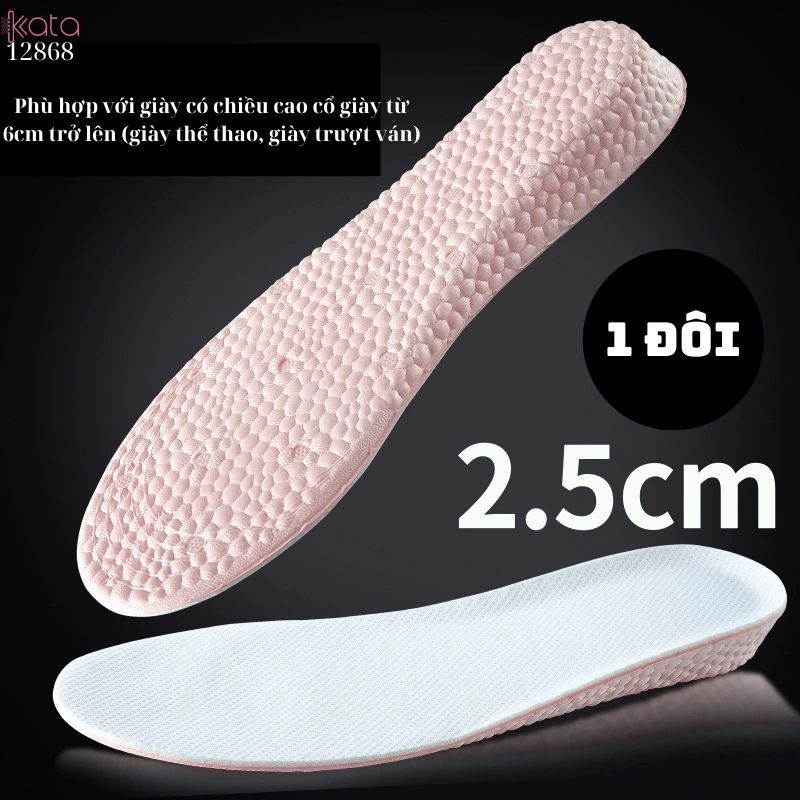 Đế lót giày tăng chiều cao,lót hấp thụ sốc đàn hồi ,thoáng khí thấm hút mồ hôi Nam Nữ 12866