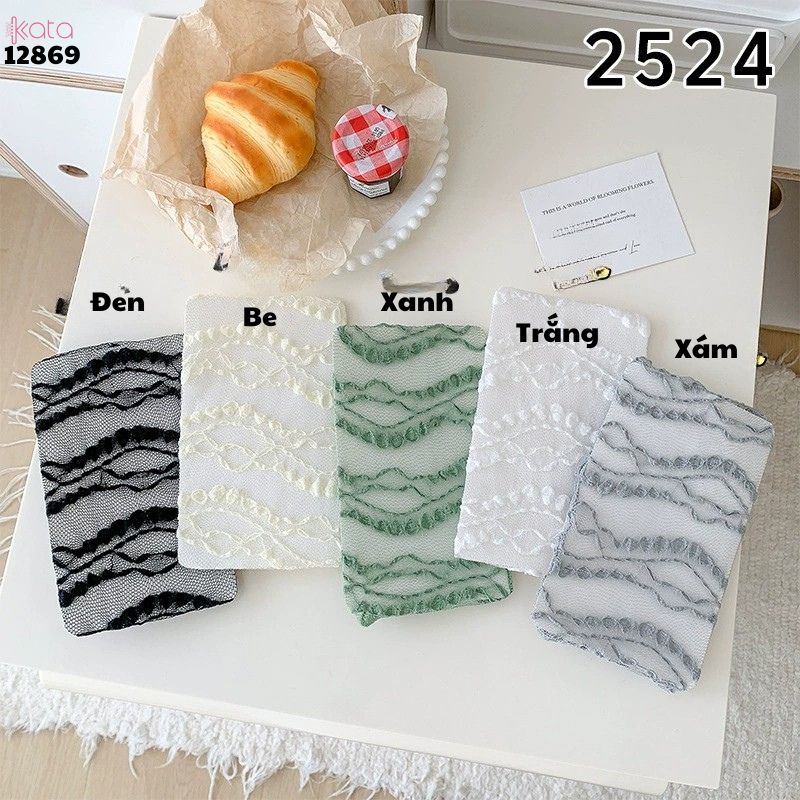  Tất ren mỏng mùa hè,vớ Lolita bắp chân ren ngang JK cao cấp 12869