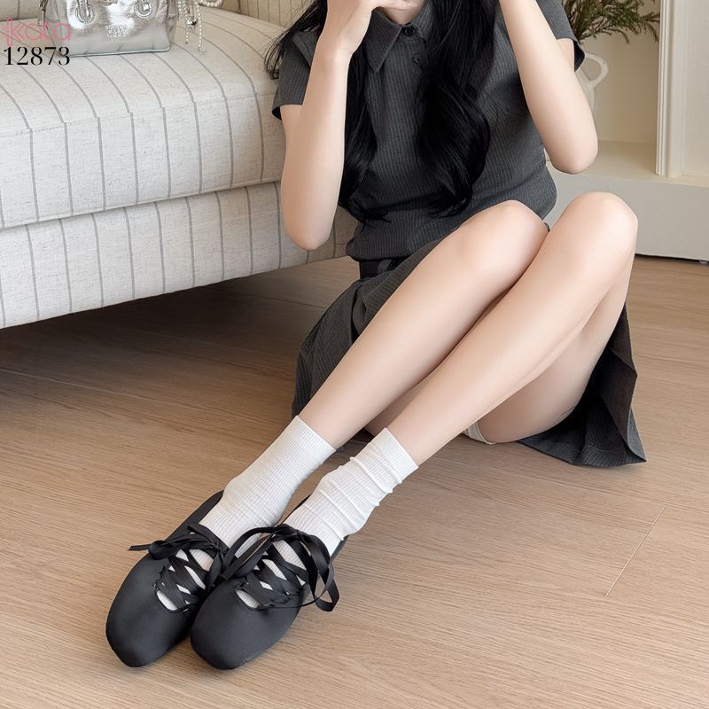 Tất màu trơn vải Modal mềm mịn chống trượt,vớ nữ giữa bắp chân 12873