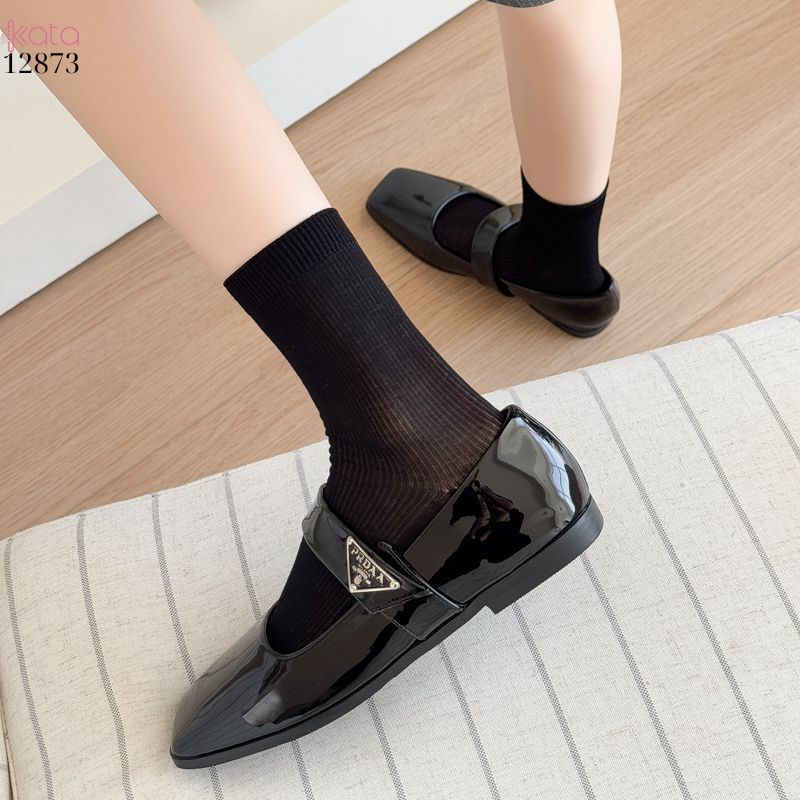 Tất màu trơn vải Modal mềm mịn chống trượt,vớ nữ giữa bắp chân 12873
