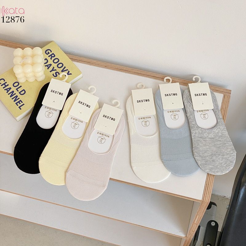 Tất thuyền silicone chống trượt,vớ bông mềm mịn mỏng mát mùa hè 12876