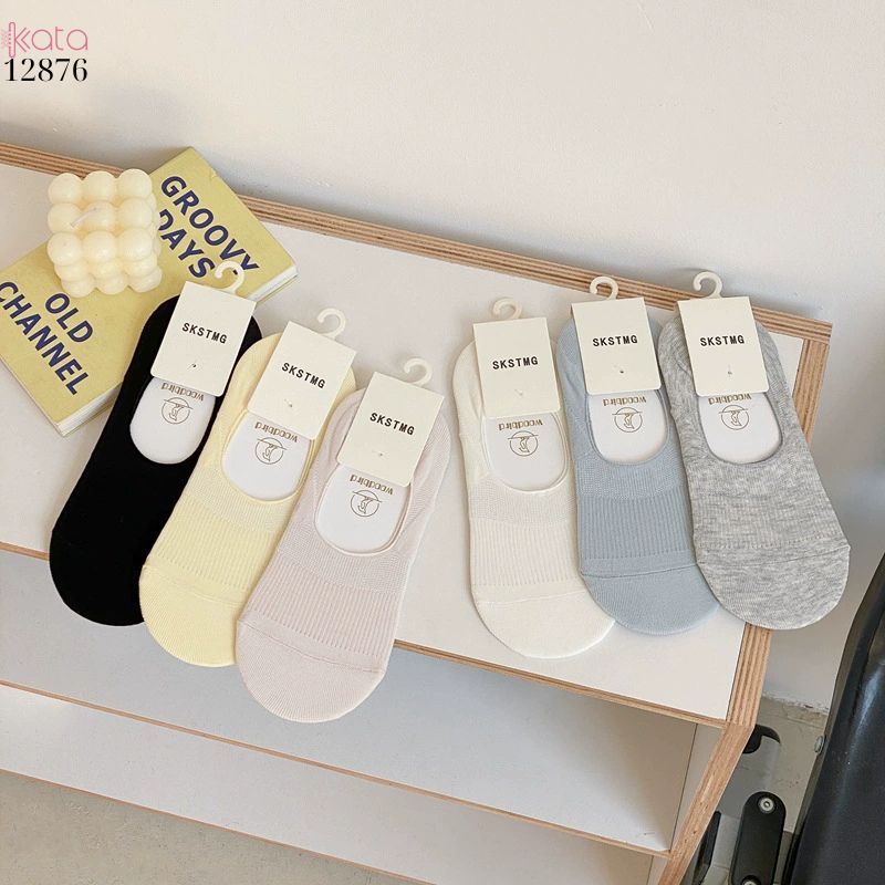 Tất thuyền silicone chống trượt,vớ bông mềm mịn mỏng mát mùa hè 12876
