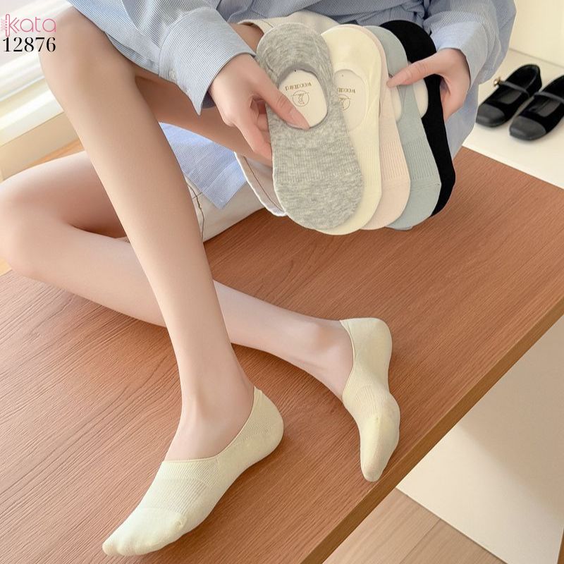 Tất thuyền silicone chống trượt,vớ bông mềm mịn mỏng mát mùa hè 12876