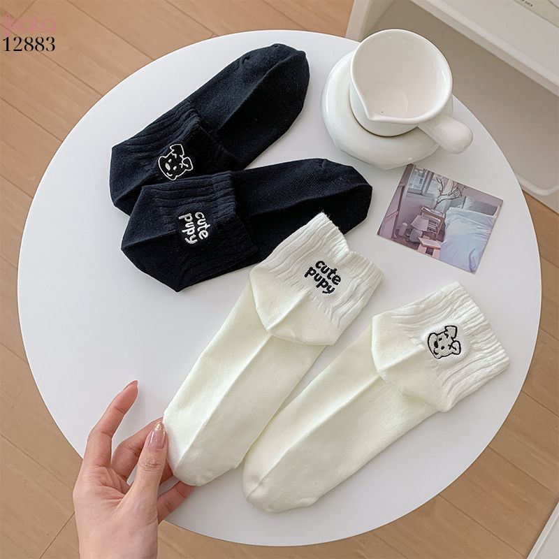 Tất bông mềm mịn,vớ thêu hình phong cách  Hàn Quốc 12883
