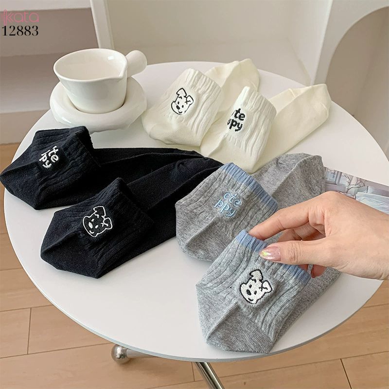 Tất bông mềm mịn,vớ thêu hình phong cách  Hàn Quốc 12883