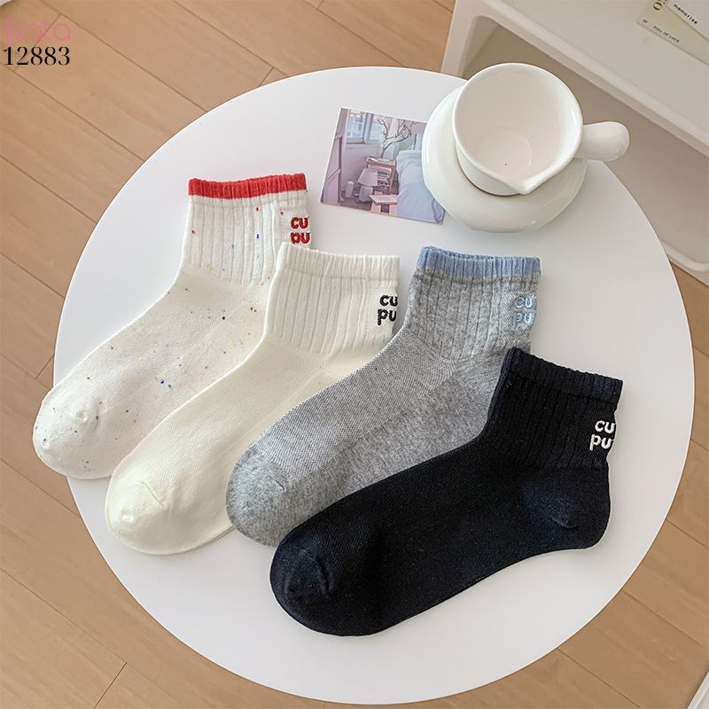 Tất bông mềm mịn,vớ thêu hình phong cách  Hàn Quốc 12883