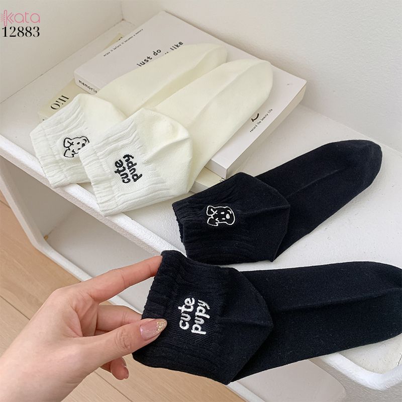 Tất bông mềm mịn,vớ thêu hình phong cách  Hàn Quốc 12883