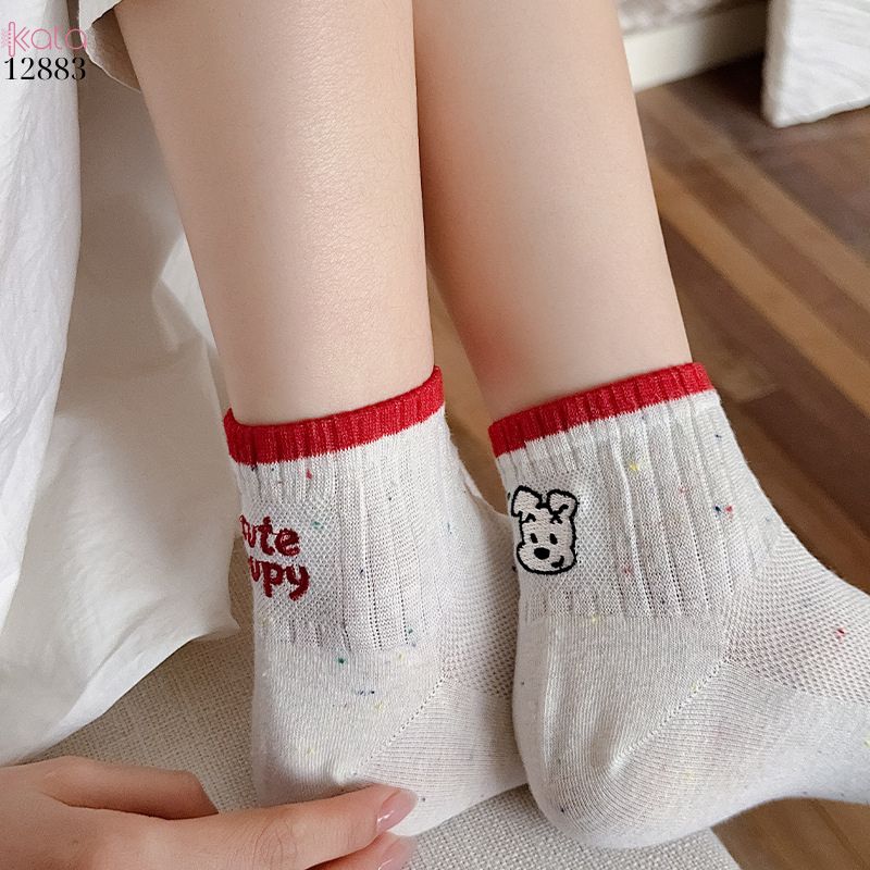 Tất bông mềm mịn,vớ thêu hình phong cách  Hàn Quốc 12883
