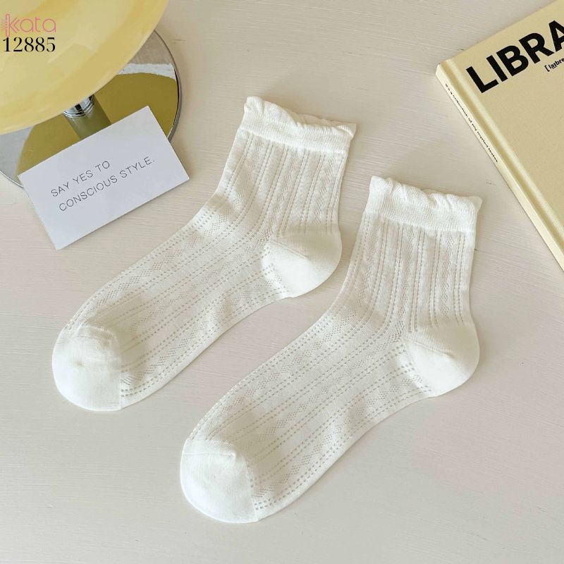 Tất bông mềm mịn vải chất lượng cao,vớ lưới viền nấm mỏng mát mùa hè 12885