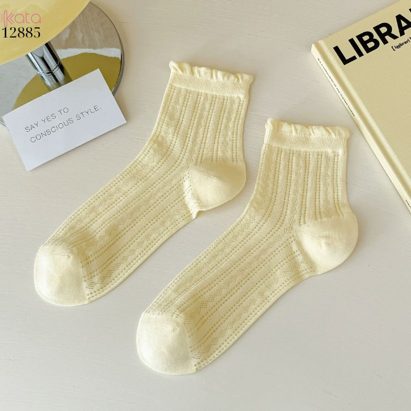 Tất bông mềm mịn vải chất lượng cao,vớ lưới viền nấm mỏng mát mùa hè 12885