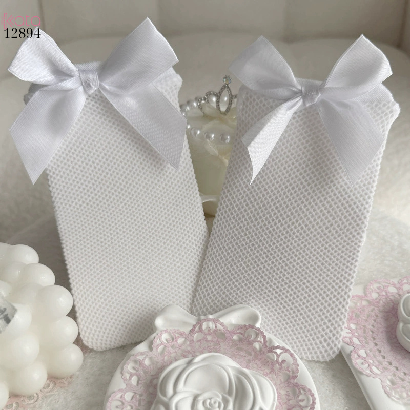 Tất lưới nơ mùa hè,vớ ruy băng jk bắp chân mỏng 12894