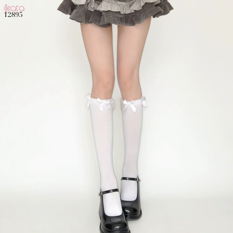 Tất ruy băng JK,vớ bắp chân lolita Nhật Bản 12895