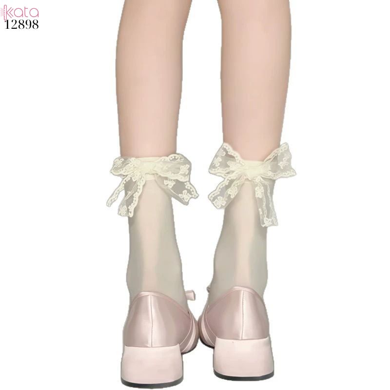 Tất ren ruy băng,vớ giữa bắp chân JK lolita mùa hè thoáng khí 12898