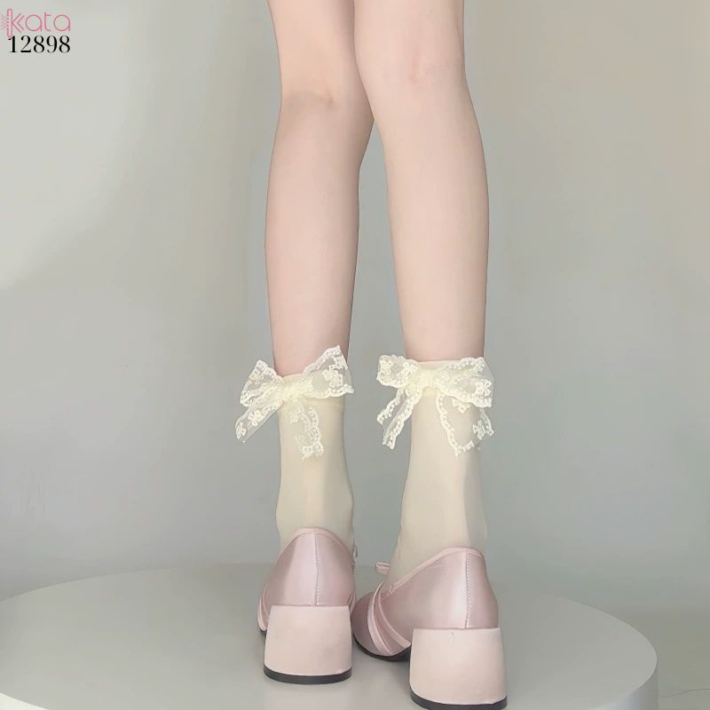 Tất ren ruy băng,vớ giữa bắp chân JK lolita mùa hè thoáng khí 12898