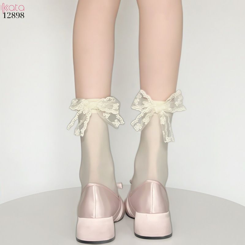 Tất ren ruy băng,vớ giữa bắp chân JK lolita mùa hè thoáng khí 12898