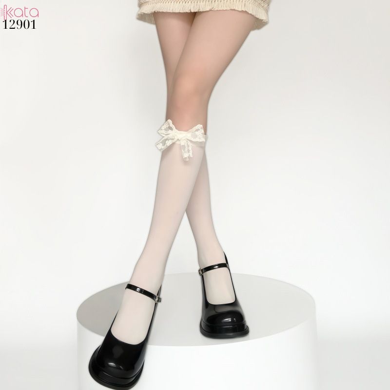 Tất ren ruy băng,vớ giữa bắp chân JK lolita mùa hè thoáng khí 12898