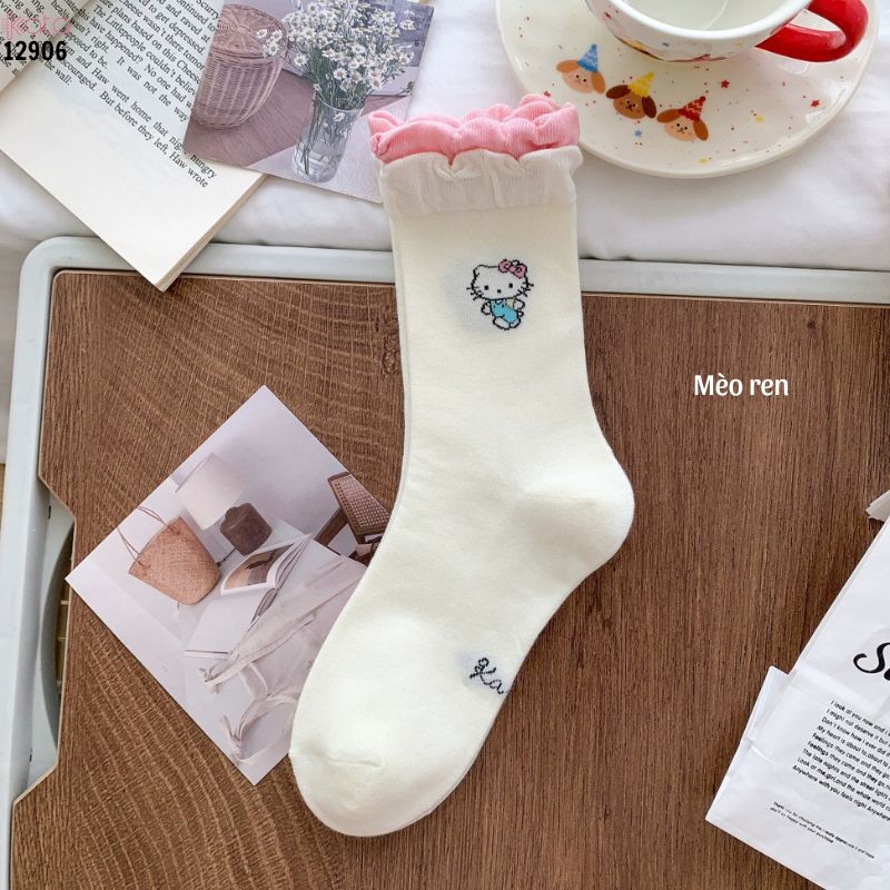 Tất mèo kt dễ thương,vớ bông mềm thoáng mát mùa hè 12906