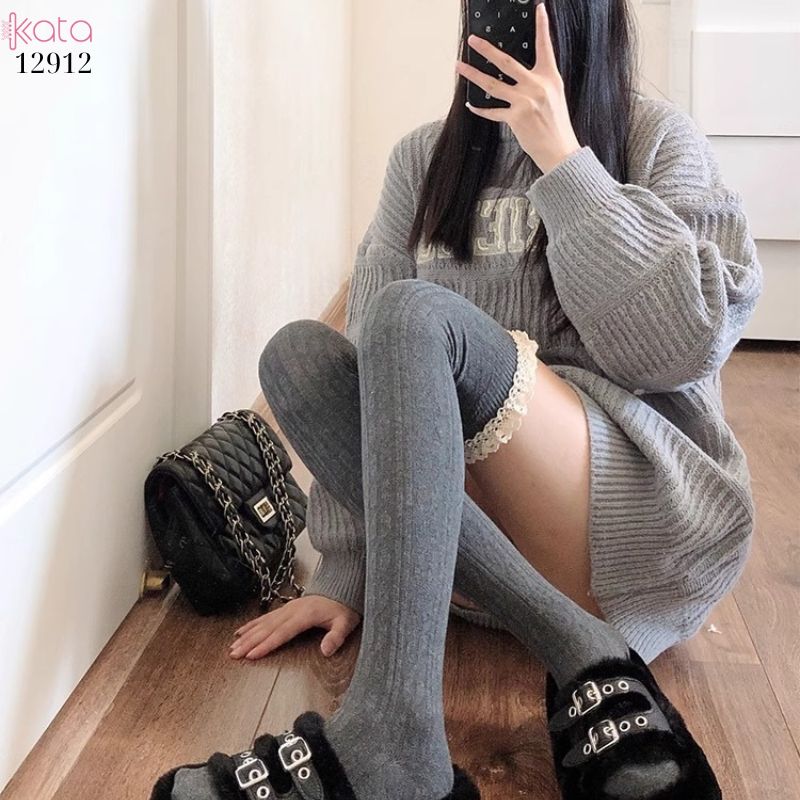 Tất ren trên đầu gối lolita,vớ đi bốt dễ thương ngọt ngào 12912
