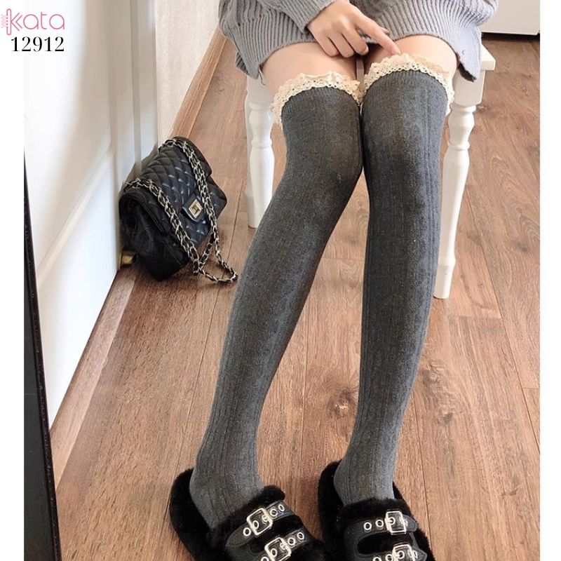 Tất ren trên đầu gối lolita,vớ đi bốt dễ thương ngọt ngào 12912
