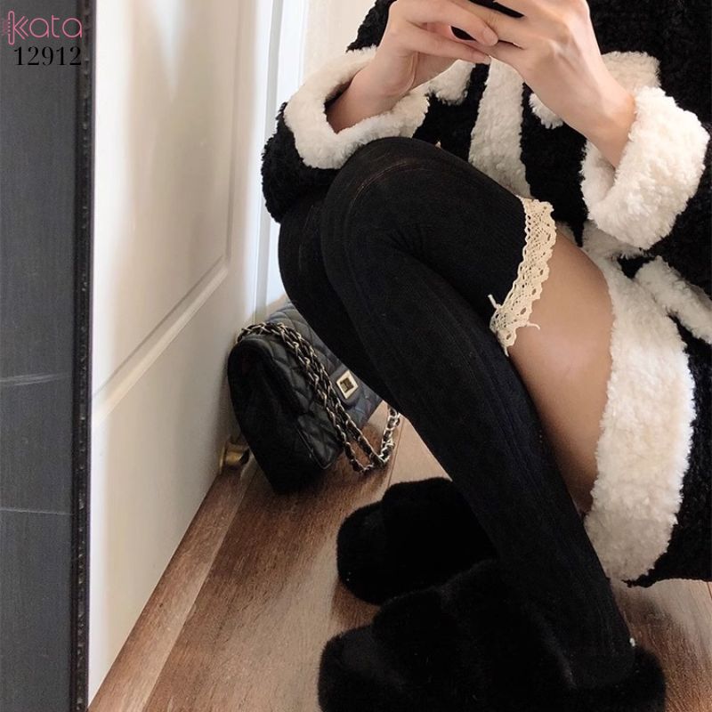 Tất ren trên đầu gối lolita,vớ đi bốt dễ thương ngọt ngào 12912