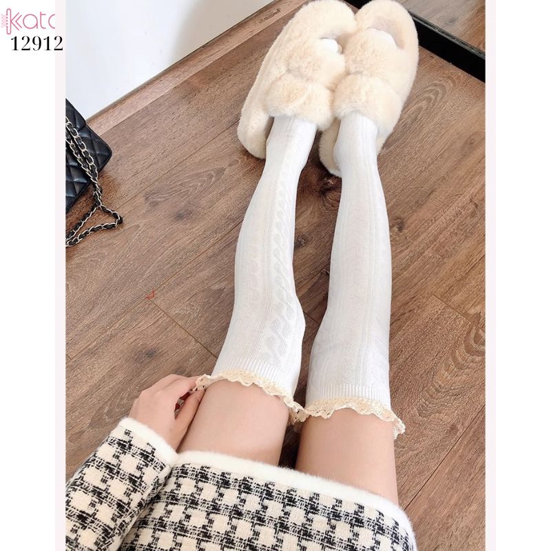 Tất ren trên đầu gối lolita,vớ đi bốt dễ thương ngọt ngào 12912