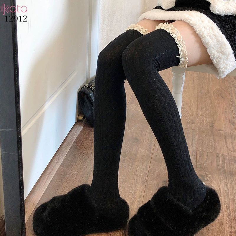 Tất ren trên đầu gối lolita,vớ đi bốt dễ thương ngọt ngào 12912