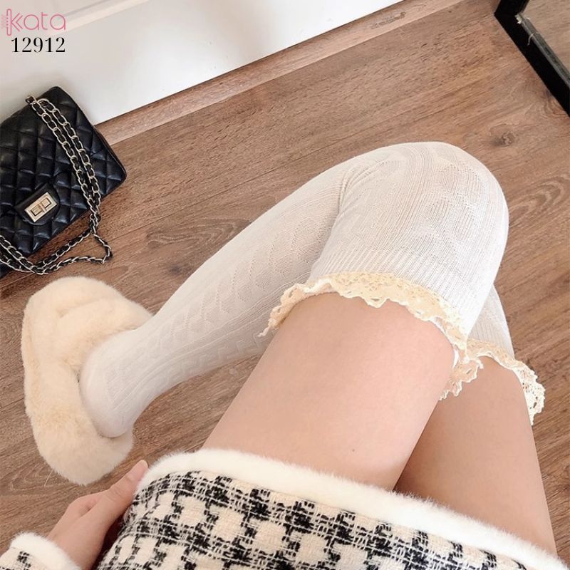 Tất ren trên đầu gối lolita,vớ đi bốt dễ thương ngọt ngào 12912
