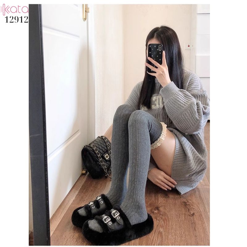 Tất ren trên đầu gối lolita,vớ đi bốt dễ thương ngọt ngào 12912