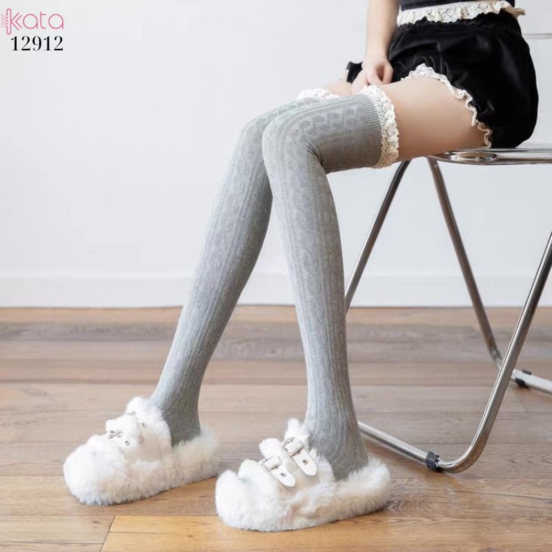 Tất ren trên đầu gối lolita,vớ đi bốt dễ thương ngọt ngào 12912