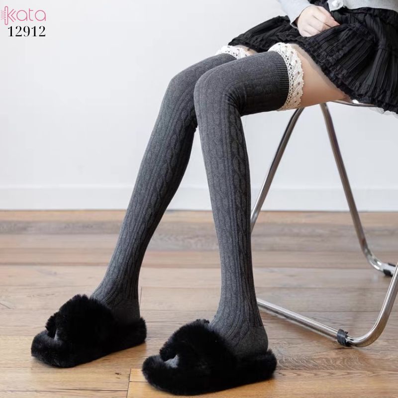 Tất ren trên đầu gối lolita,vớ đi bốt dễ thương ngọt ngào 12912