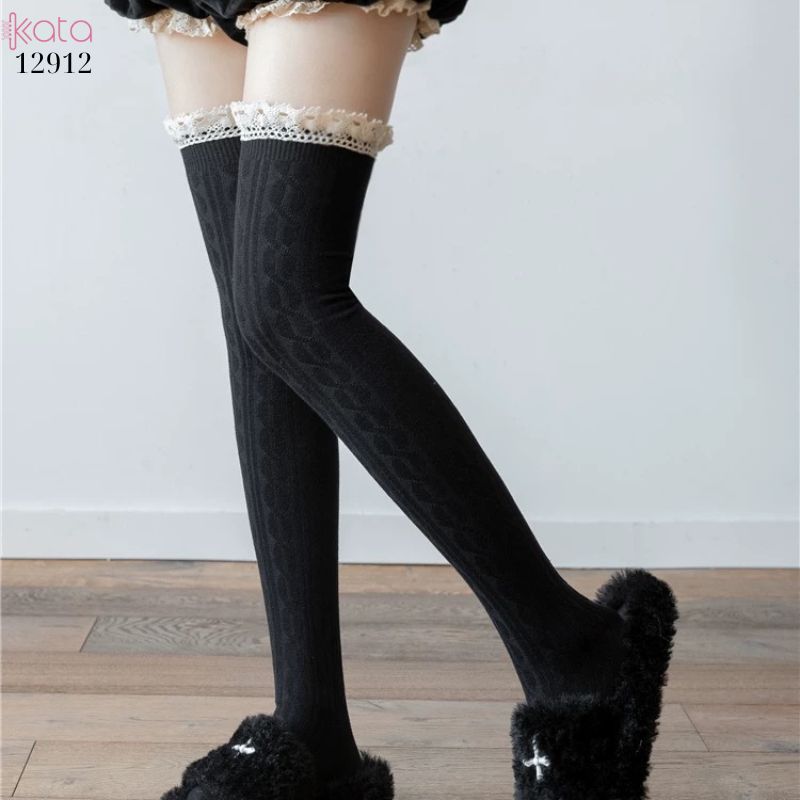 Tất ren trên đầu gối lolita,vớ đi bốt dễ thương ngọt ngào 12912