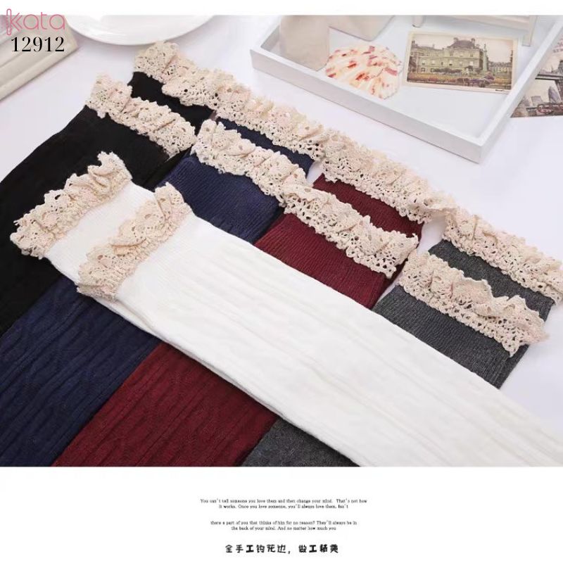 Tất ren trên đầu gối lolita,vớ đi bốt dễ thương ngọt ngào 12912