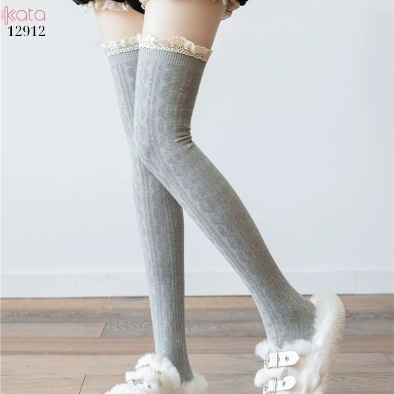 Tất ren trên đầu gối lolita,vớ đi bốt dễ thương ngọt ngào 12912