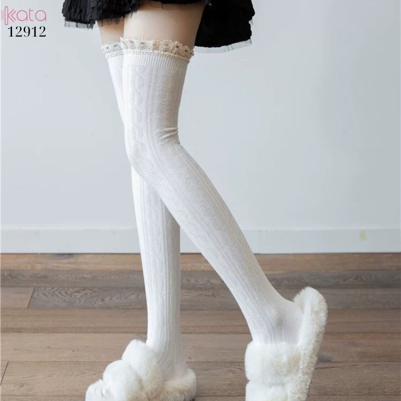 Tất ren trên đầu gối lolita,vớ đi bốt dễ thương ngọt ngào 12912