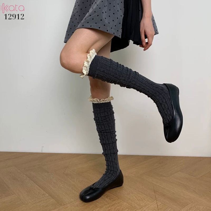 Tất ren trên đầu gối lolita,vớ đi bốt dễ thương ngọt ngào 12912